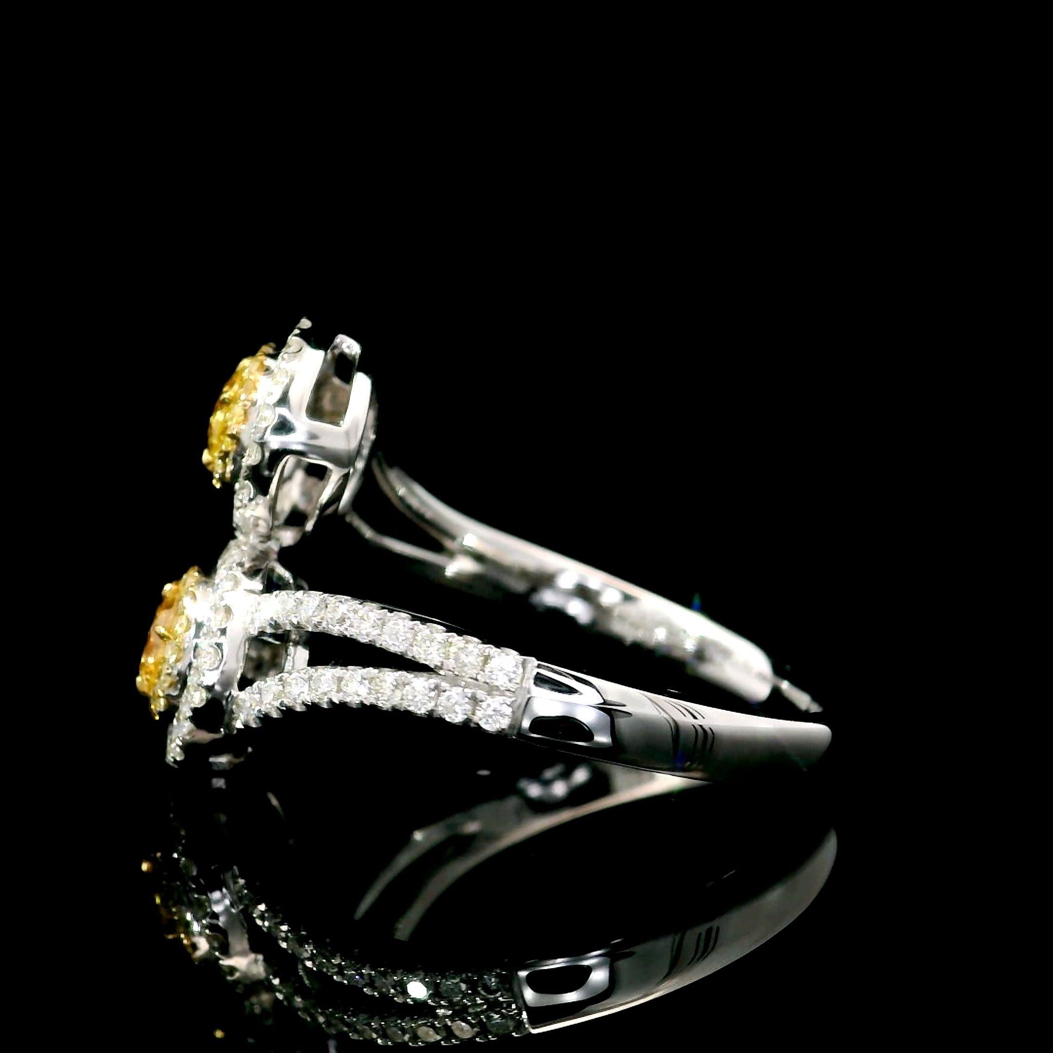 Anillo de diamantes con certificado AGL de 0,15 quilates Fancy Naranja / Amarillo VS Claridad en venta 1