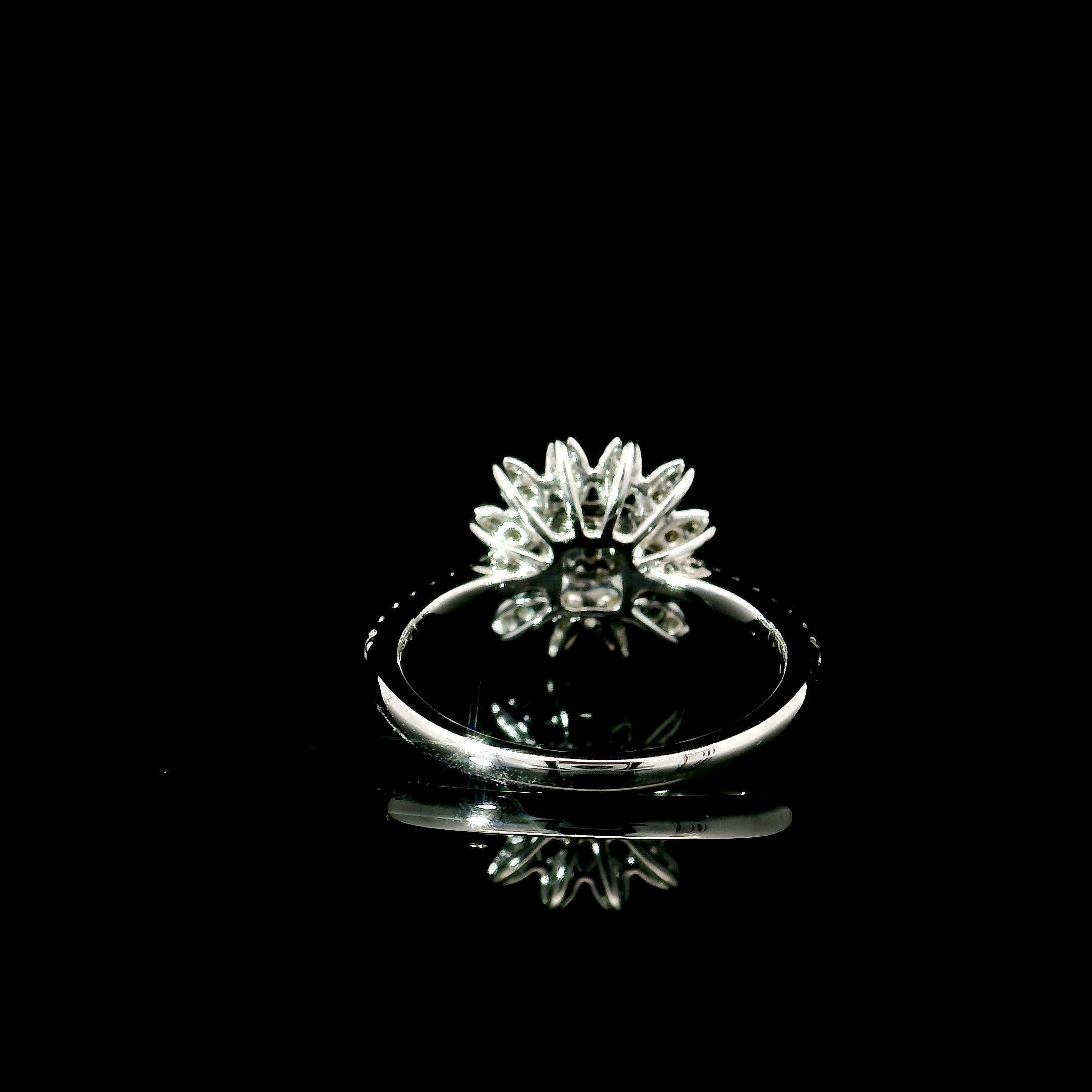 da uomo o donna Anello con diamante certificato AGL da 0.156 carati, di colore giallo scuro e purezza VS in vendita