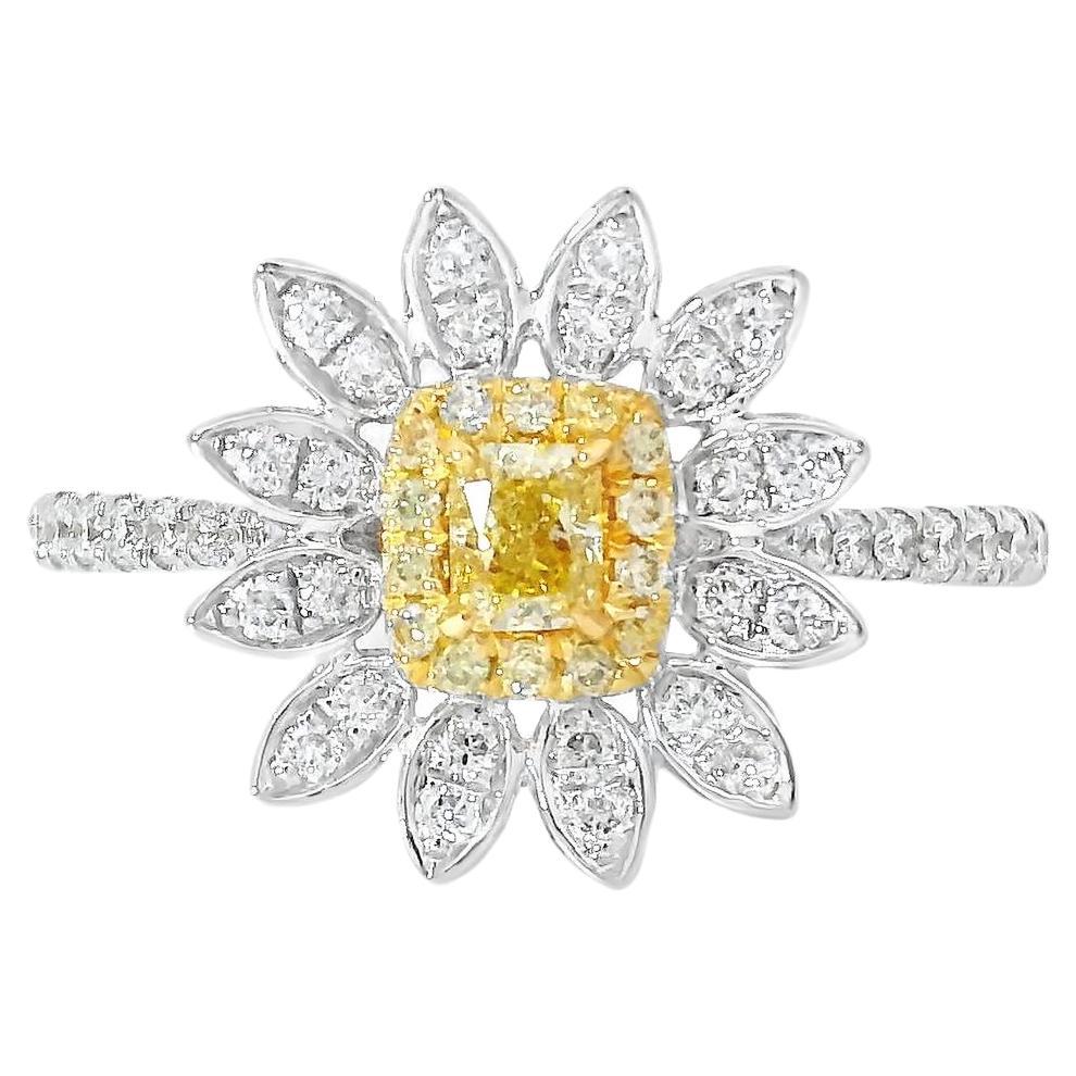 AGL Certified 0.156 Carat Fancy Yellow VS Clarity Diamond Ring