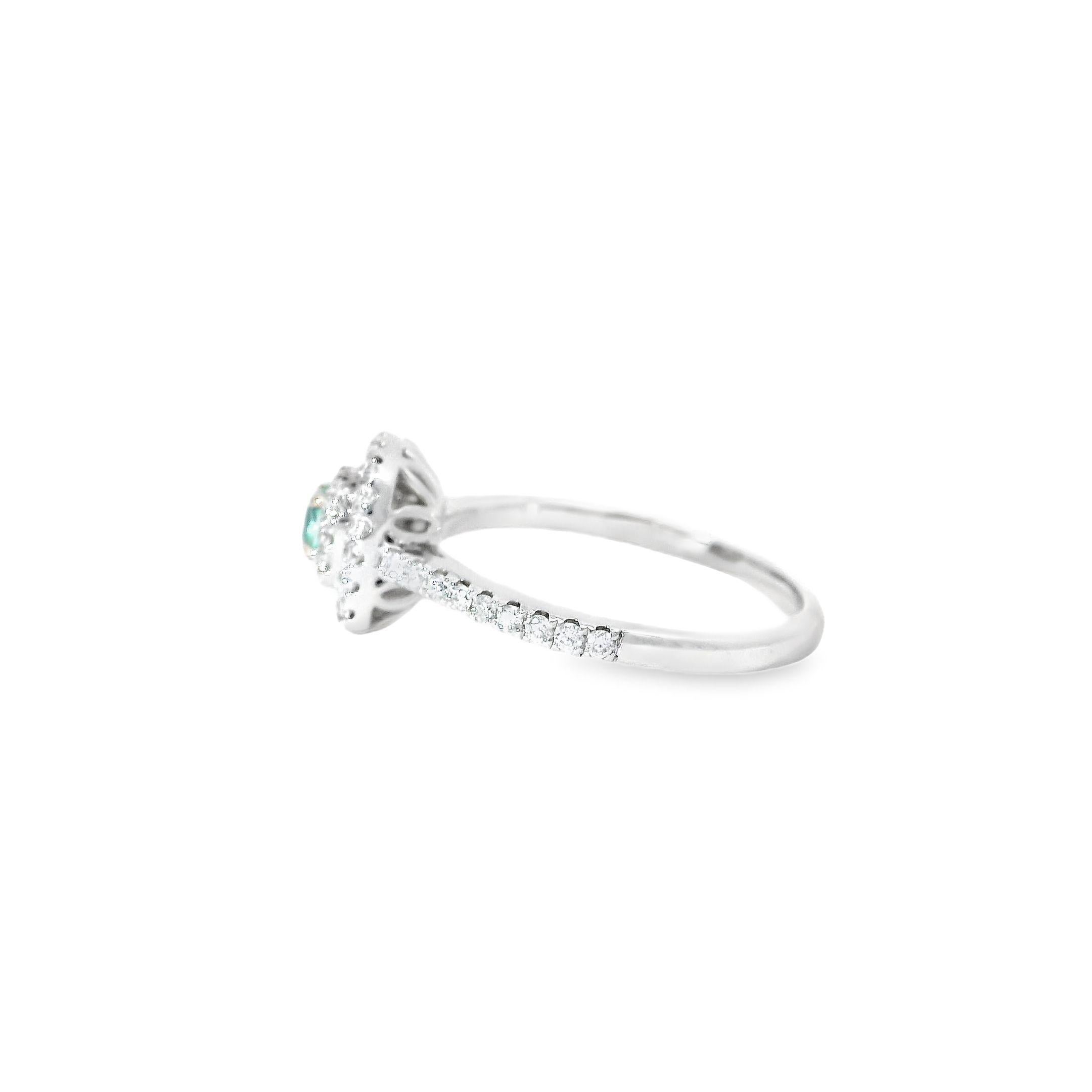 AGL Certified 0.157 Carat Fancy Green VS Clarity Diamond Ring For Sale 1