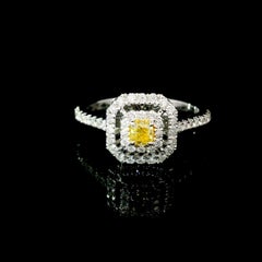 AGL Certified 0.16 Carat Fancy Yellow VS Clarity Diamond Ring