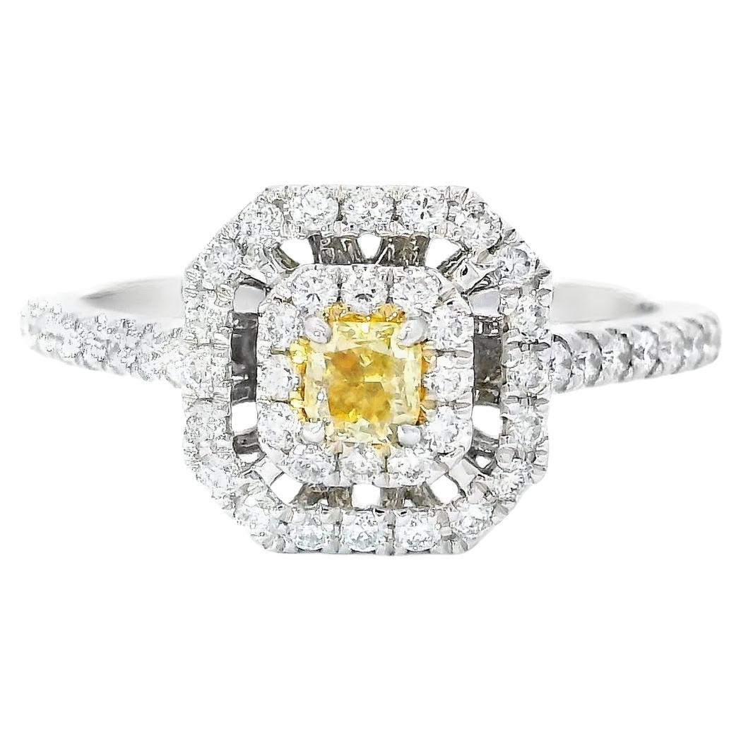 AGL Certified 0.16 Carat Fancy Yellow VS Clarity Diamond Ring