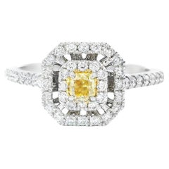 Anello con diamante certificato AGL da 0.16 carati, di colore giallo scuro e purezza VS
