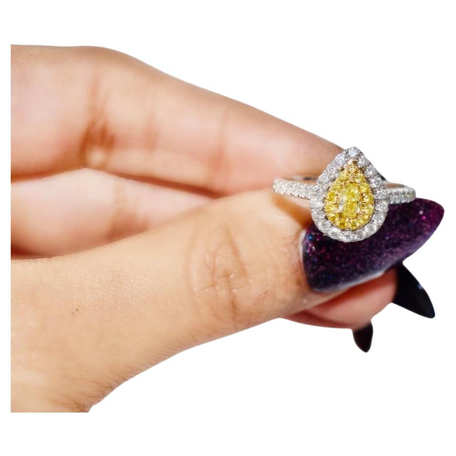 AGL Certified 0.17 Carat Fancy Yellow SI Clarity Diamond Ring