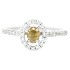 AGL Certified 0.179 Carat Deep Yellow SI1 Clarity Diamond Ring