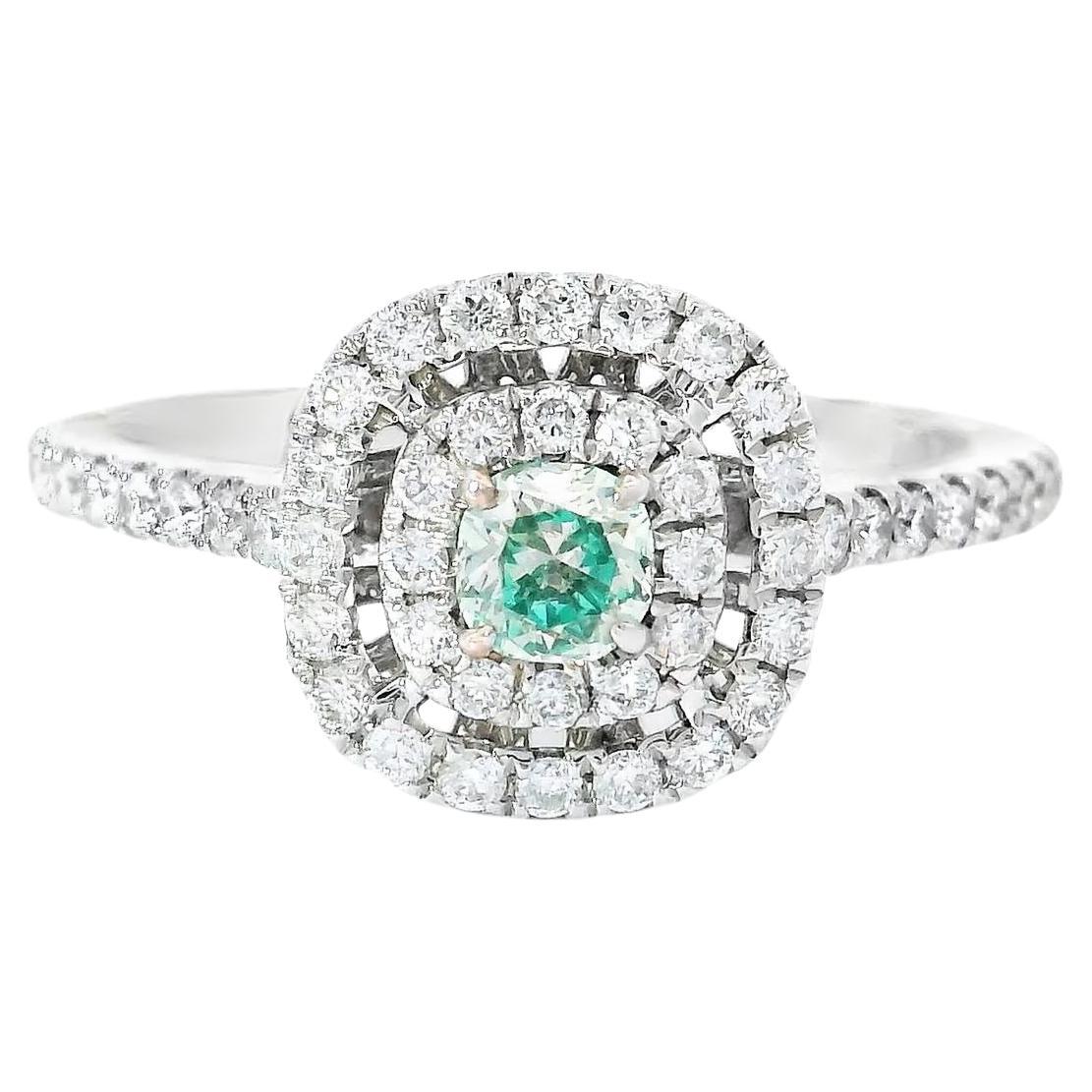 AGL Certified 0.182 Carat Fancy intense green VS Clarity Diamond Ring