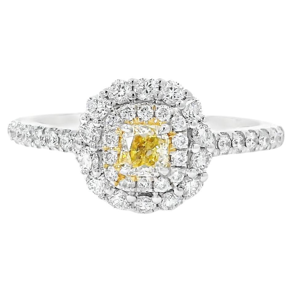AGL Certified 0.184 Carat Fancy Yellow VS Clarity Diamond Ring