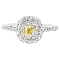 Anello con diamante certificato AGL da 0.184 carati, di colore giallo scuro e purezza VS