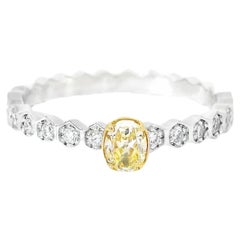 Bague en diamant certifié AGL 0.185 carat Fancy Yellow VS Clarity