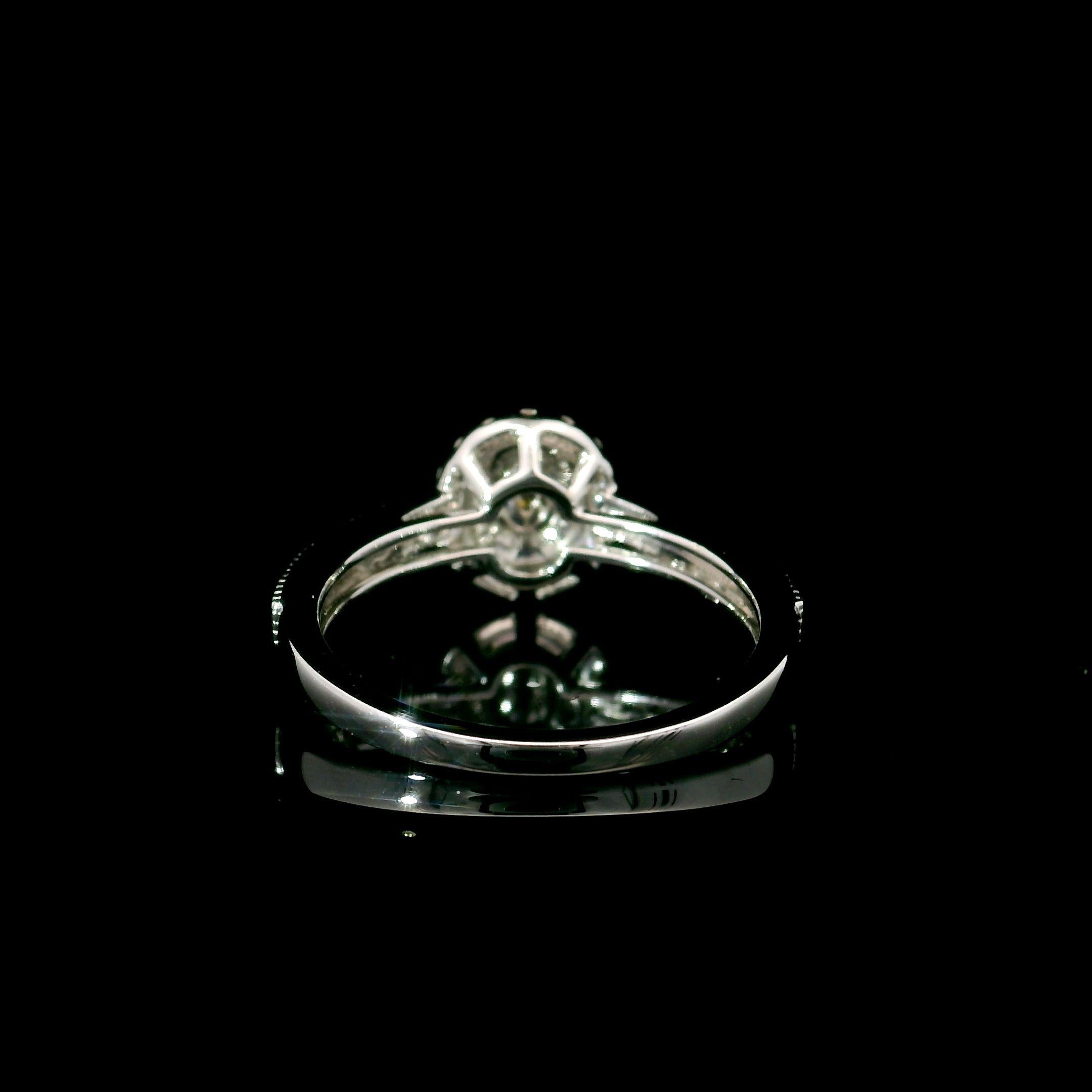 Oval Cut AGL Certified 0.186 Carat Fancy Intense Yellow VS Clarity Diamond Ring For Sale