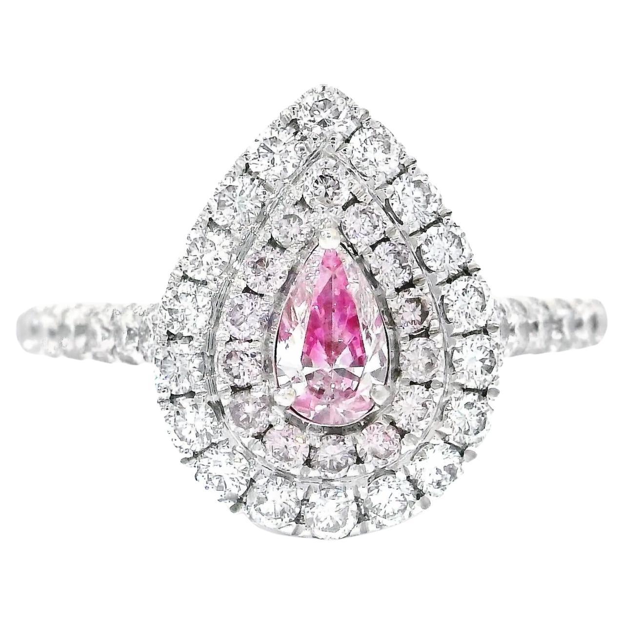 AGL Certified 0.19 Carat Fancy Pink VS Clarity Diamond Ring