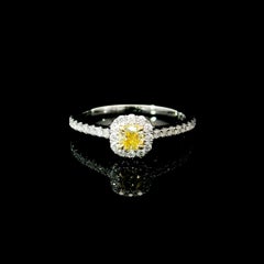 AGL Certified 0.20 Carat Fancy Intense Yellow VS Clarity Diamond Ring