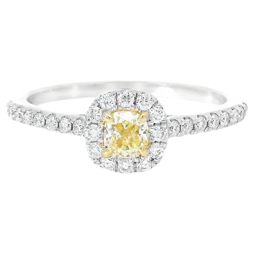 AGL Certified 0.20 Carat Fancy Intense Yellow VS Clarity Diamond Ring