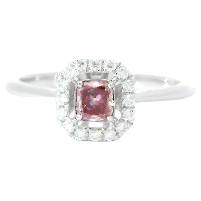 AGL Certified 0.203 Carat Fancy Intense Pink SI Clarity Diamond Ring