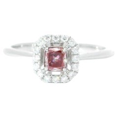 AGL Certified 0.203 Carat Fancy Intense Pink SI Clarity Diamond Ring