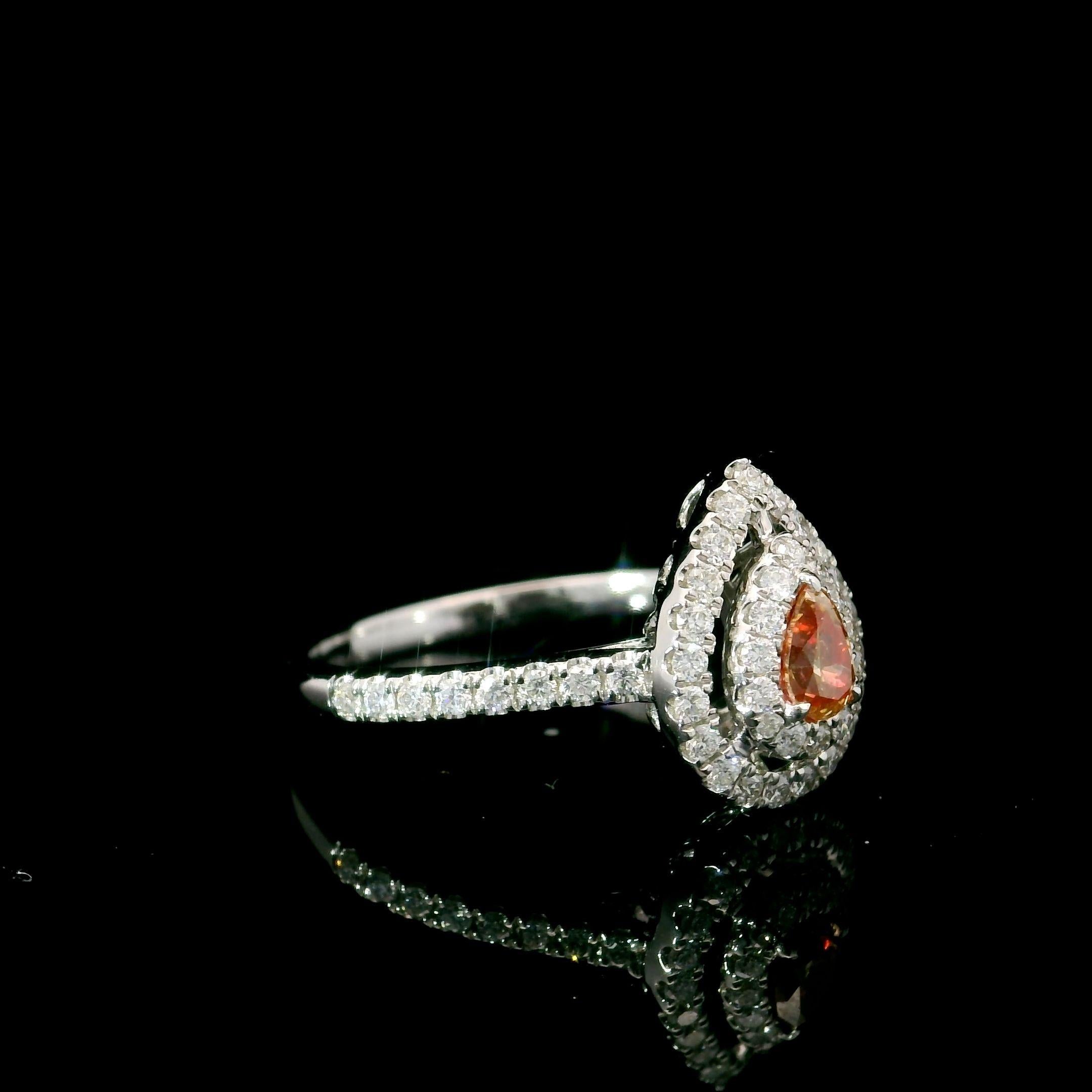 AGL Certified 0.203 Carat Fancy Pink VS Clarity Diamond Ring In New Condition For Sale In บางรัก, TH