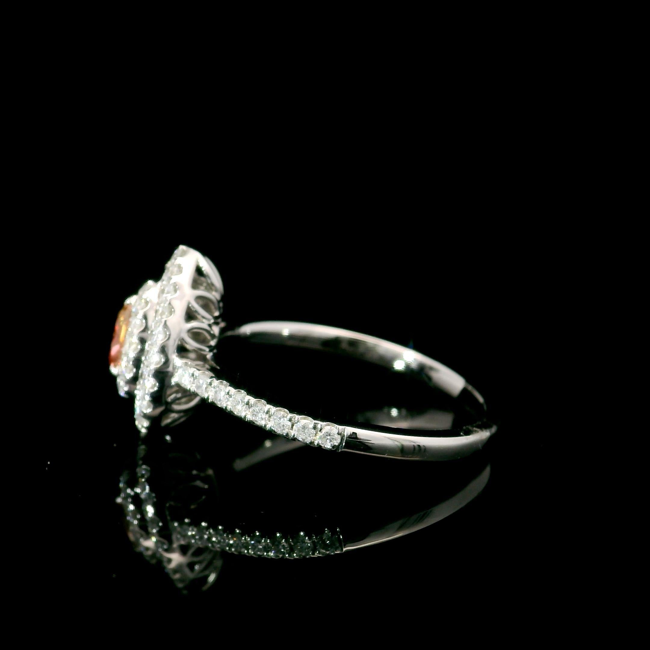 AGL Certified 0.203 Carat Fancy Pink VS Clarity Diamond Ring For Sale 1