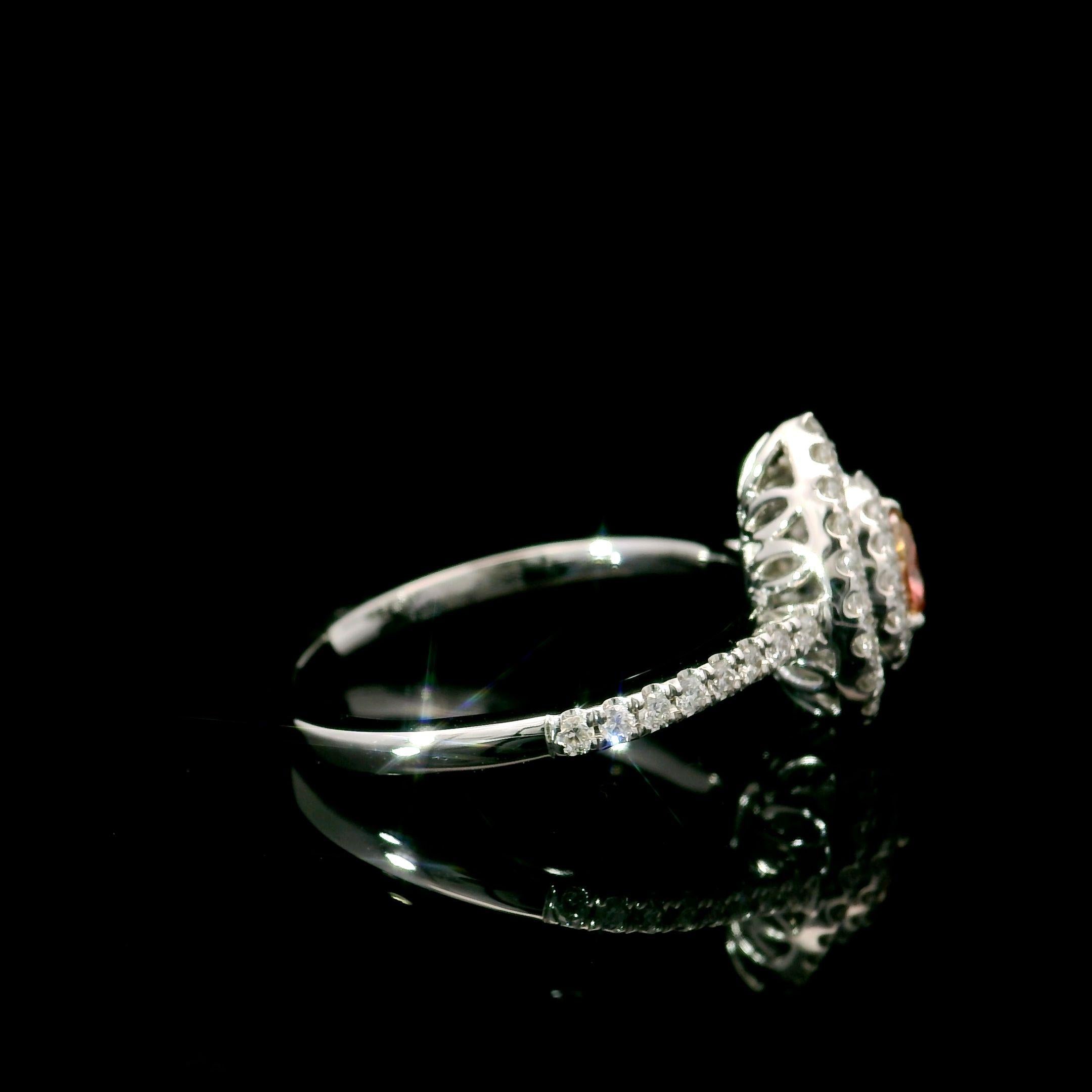 AGL Certified 0.203 Carat Fancy Pink VS Clarity Diamond Ring For Sale 2