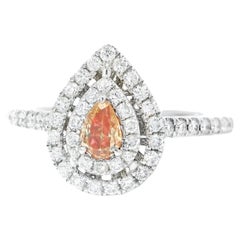Anello con diamante certificato AGL da 0,203 carati Fancy Pink VS Clarity