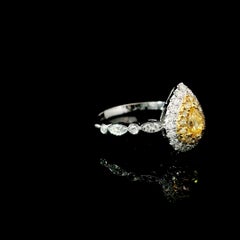 AGL Certified 0.233 Carat Fancy Intense Yellow VS Clarity Diamond Ring
