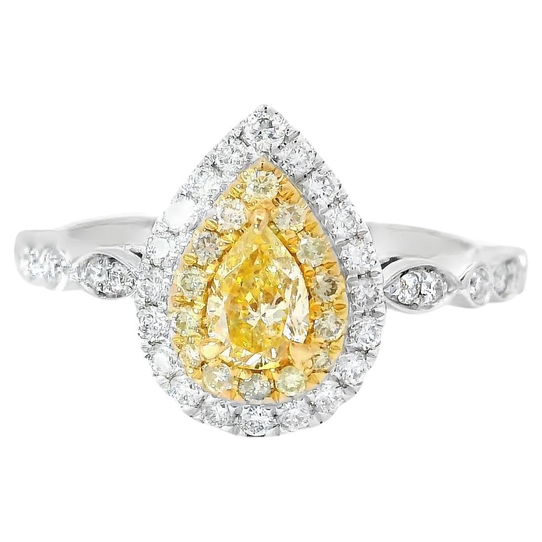 AGL Certified 0.233 Carat Fancy Intense Yellow VS Clarity Diamond Ring