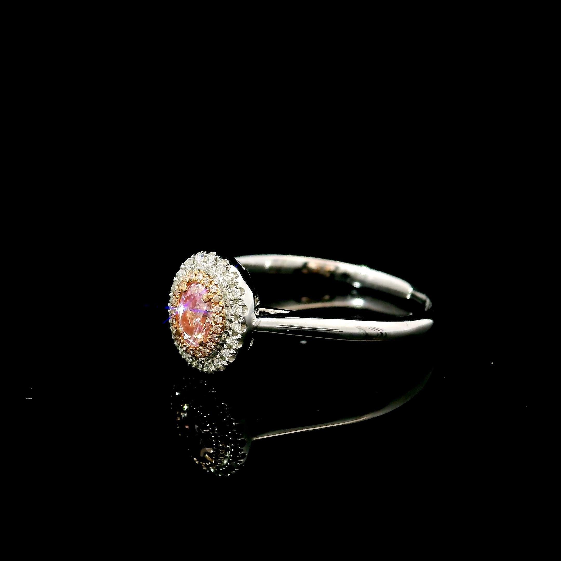 AGL Certified 0.24 Carat Fancy Pink VS Clarity Diamond Ring In New Condition For Sale In บางรัก, TH
