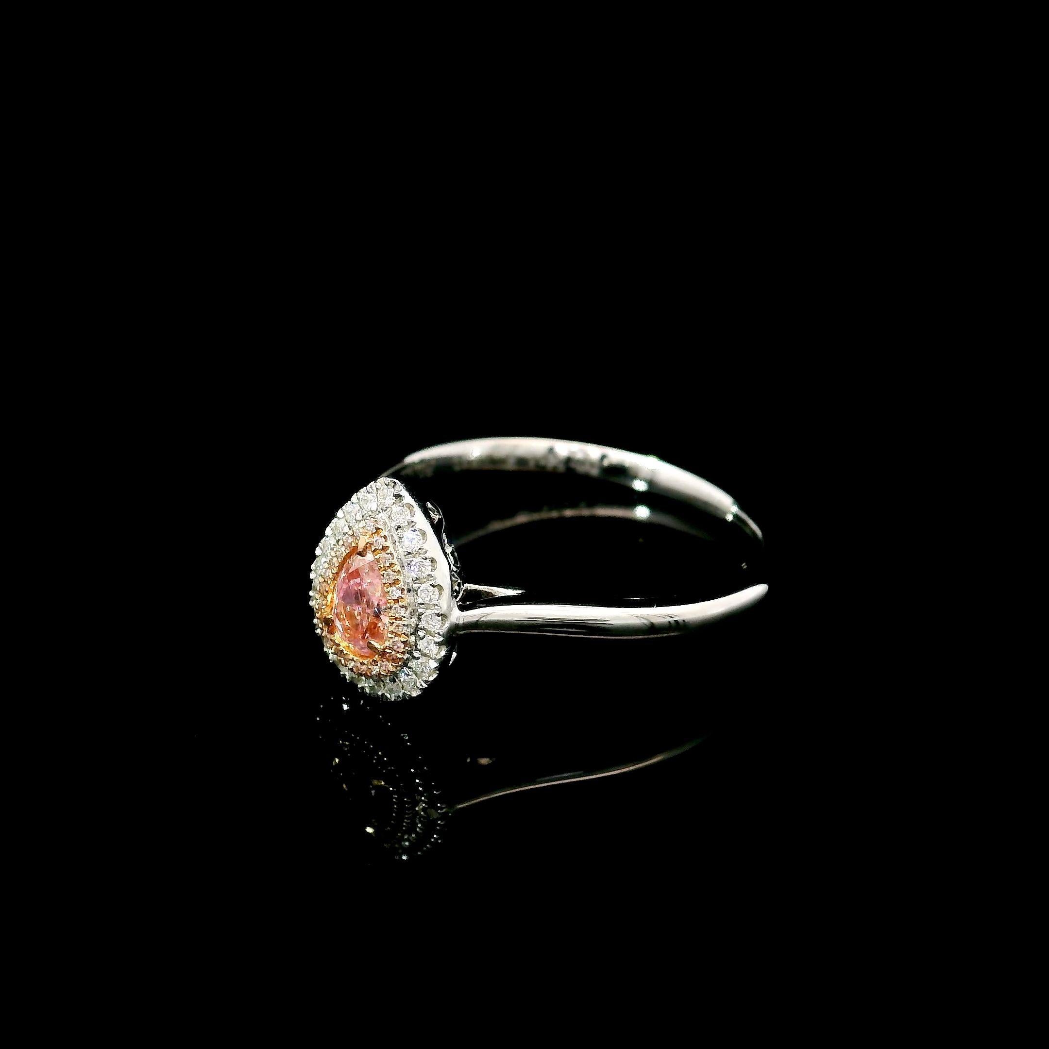 AGL Certified 0.24 Carat Fancy Pink VS Clarity Diamond Ring In New Condition For Sale In บางรัก, TH