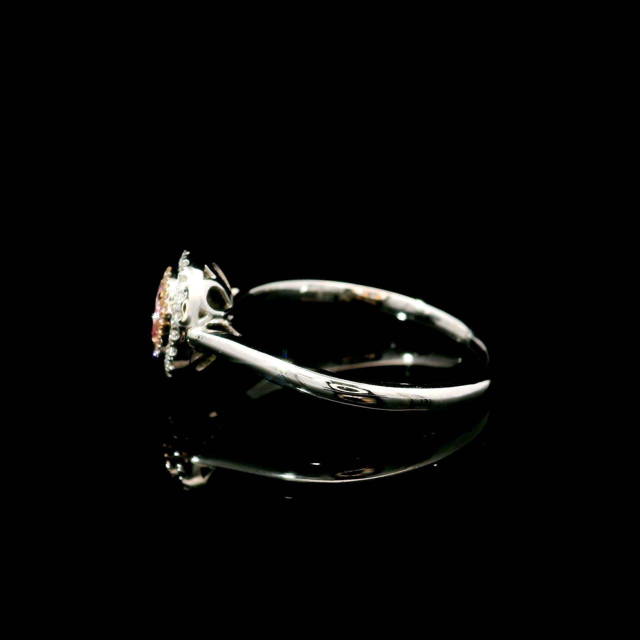 AGL Certified 0.24 Carat Fancy Pink VS Clarity Diamond Ring For Sale 1