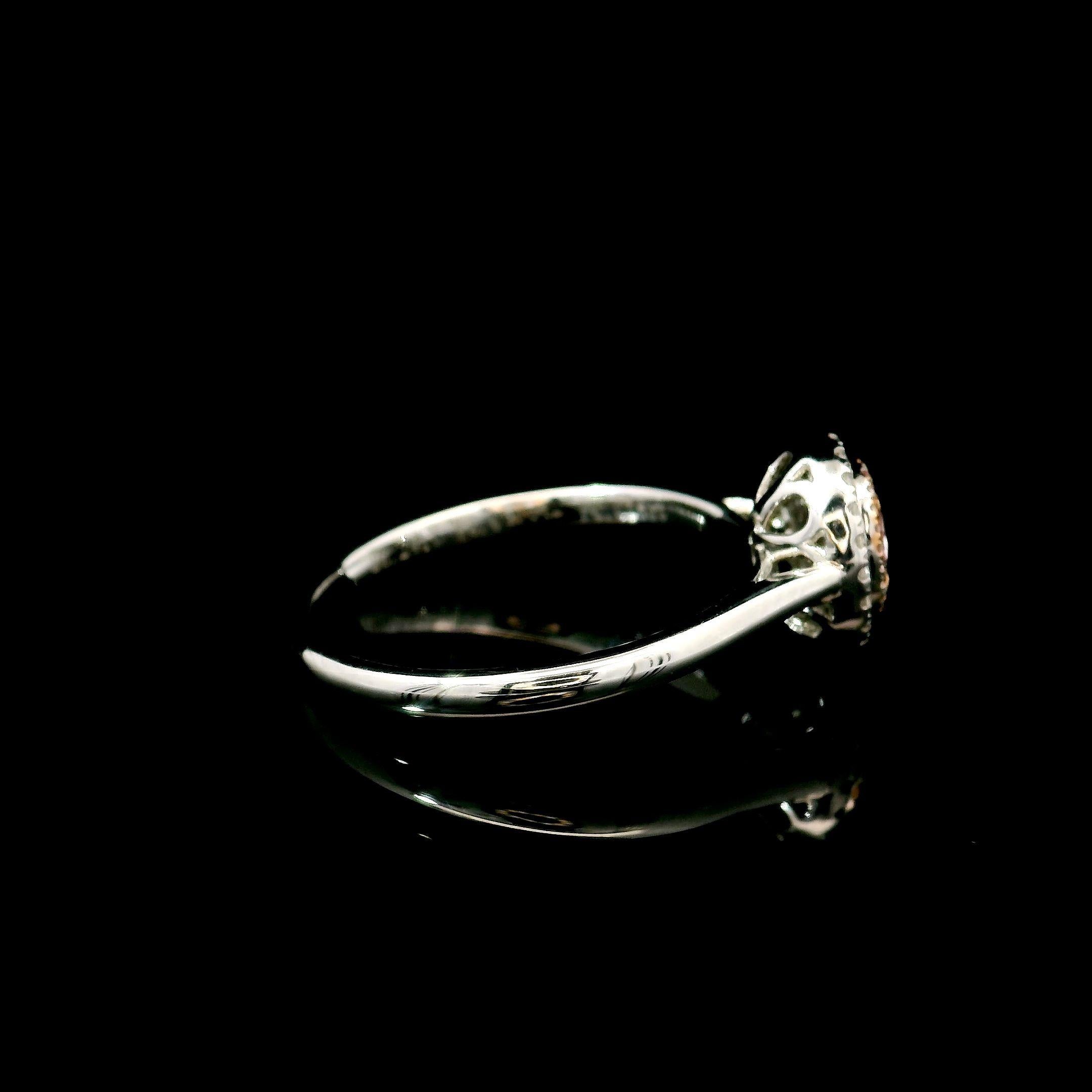 AGL Certified 0.24 Carat Fancy Pink VS Clarity Diamond Ring For Sale 2