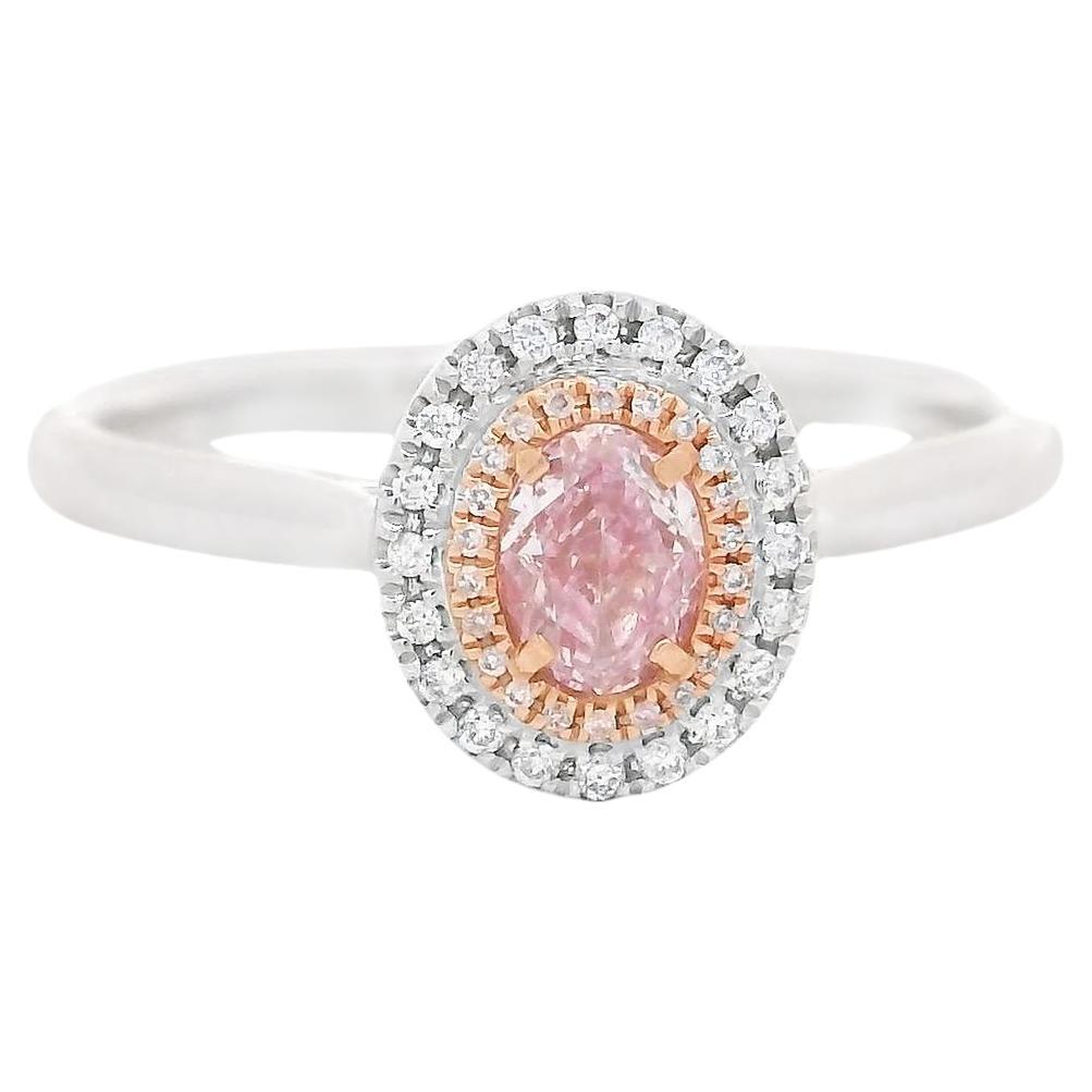 AGL Certified 0.24 Carat Fancy Pink VS Clarity Diamond Ring