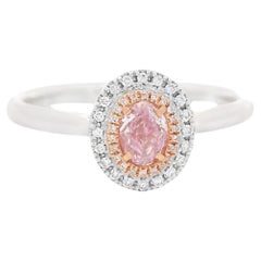 Anello con diamante certificato AGL da 0.24 carati Fancy Pink VS Clarity