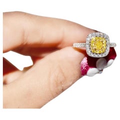 AGL Certified 0.24 Carat Fancy Yellow VS Clarity Diamond Ring