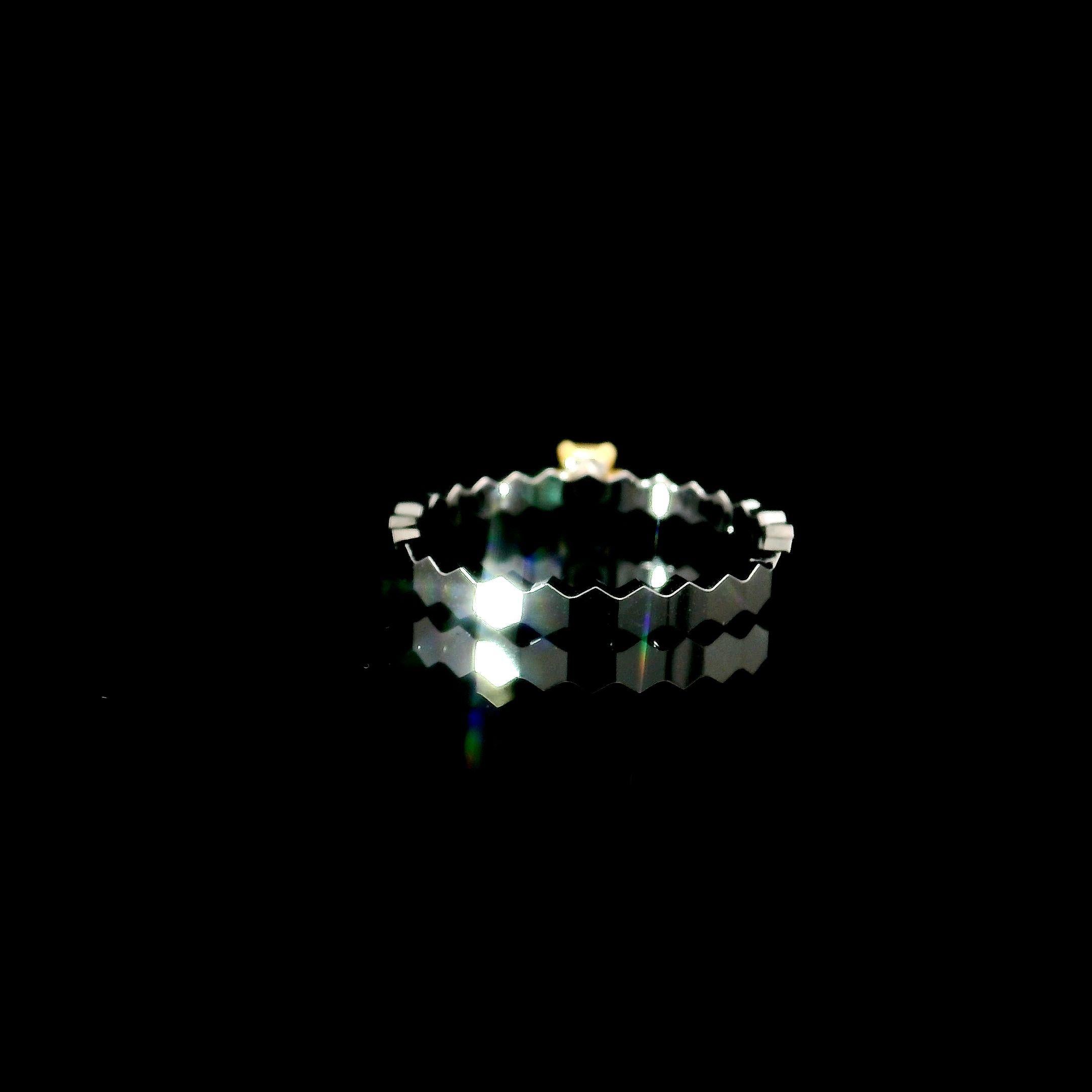 Women's or Men's AGL Certified 0.243 Carat Fancy Intense Yellow VS Clarity Diamond Ring For Sale