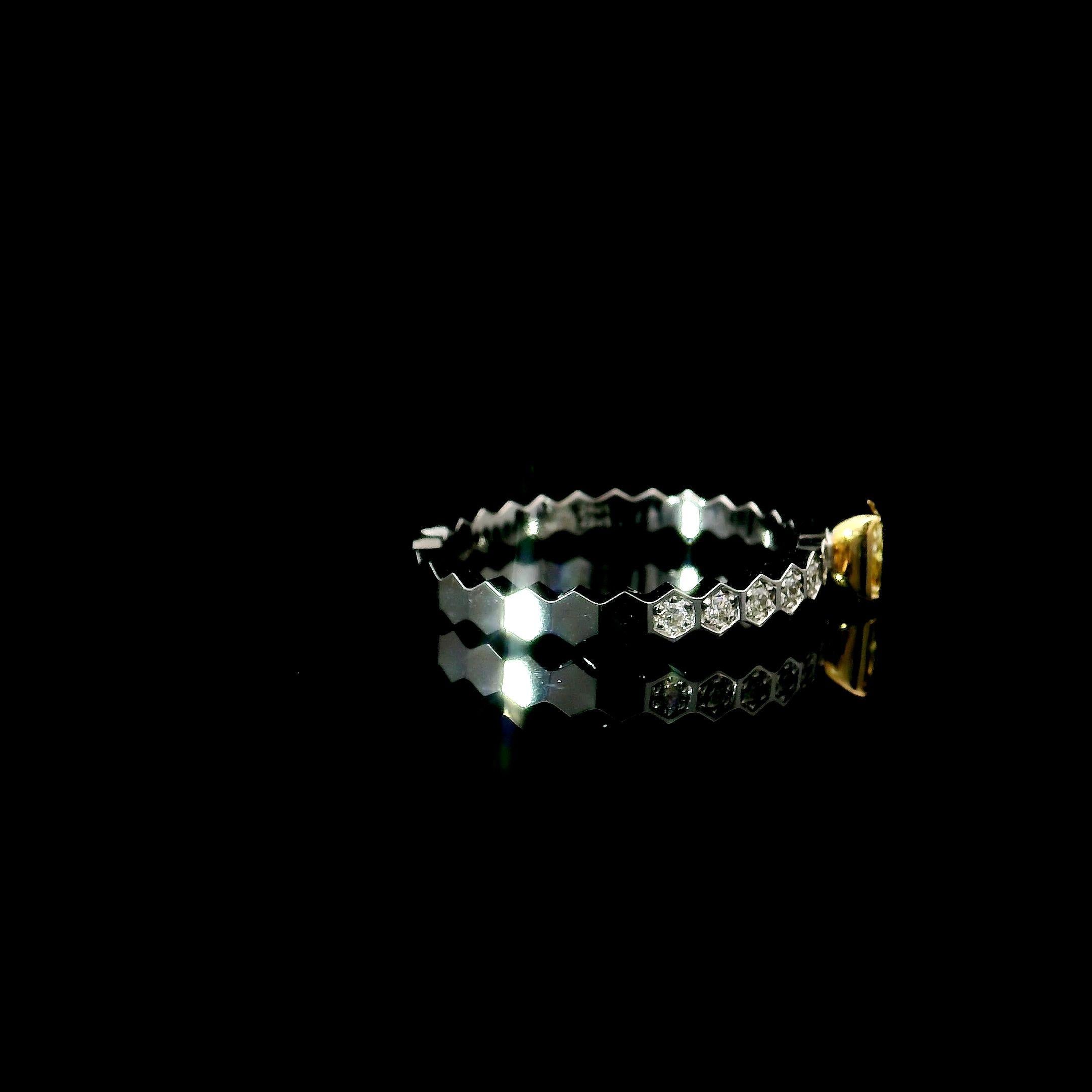 AGL Certified 0.243 Carat Fancy Intense Yellow VS Clarity Diamond Ring For Sale 1