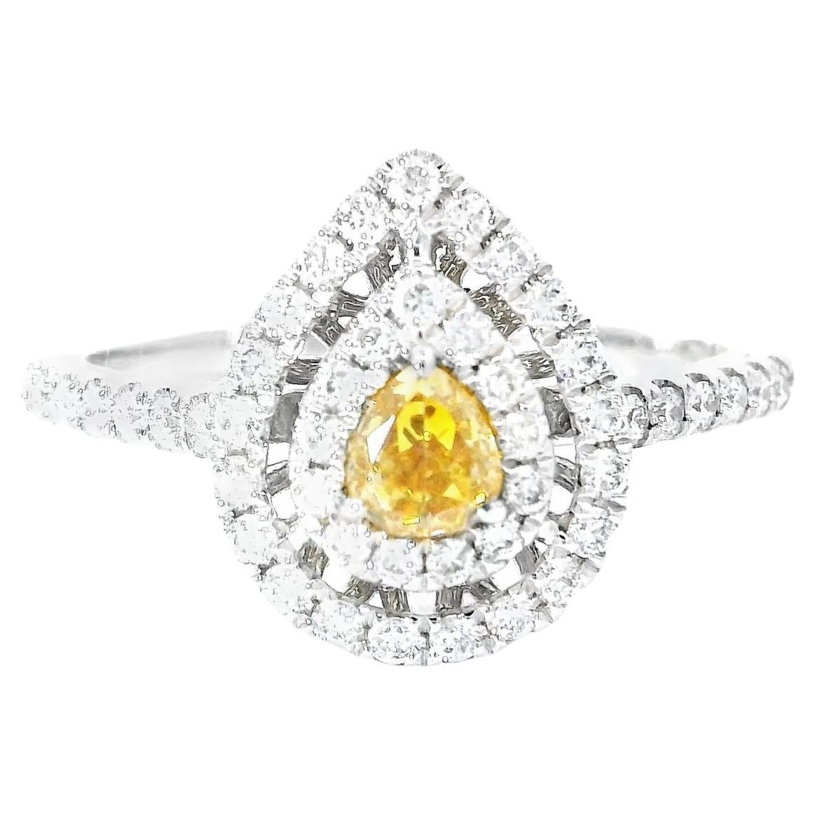 AGL Certified 0.243 Carat Fancy Intense Yellow VS Clarity Diamond Ring