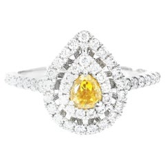 AGL Certified 0.243 Carat Fancy Intense Yellow VS Clarity Diamond Ring