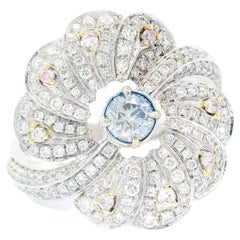 AGL Certified 0.25 Carat Fancy Blue SI Clarity Diamond Ring