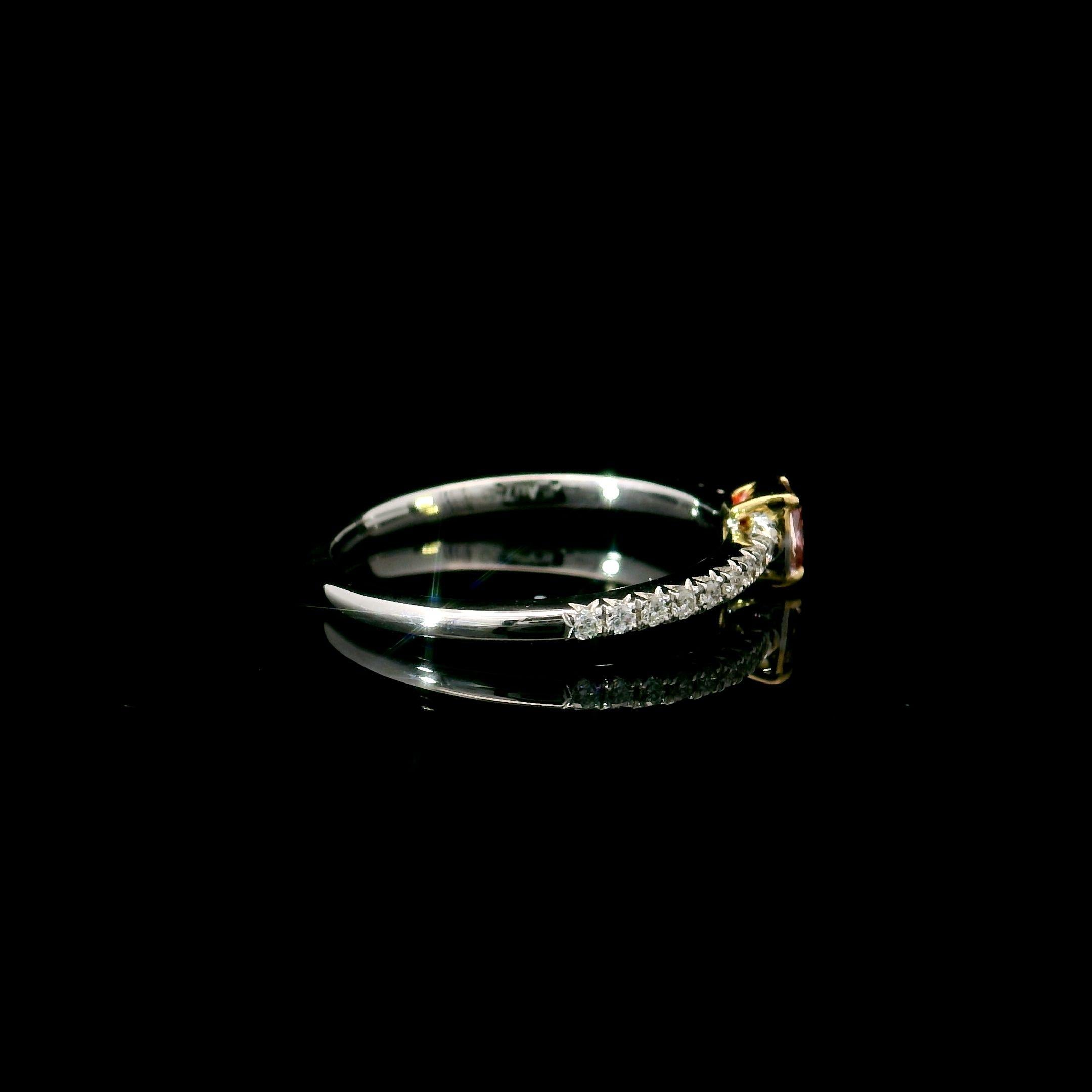 Bague avec diamant rose fantaisie de 0.25 carat de pureté VS certifié AGL en vente 1