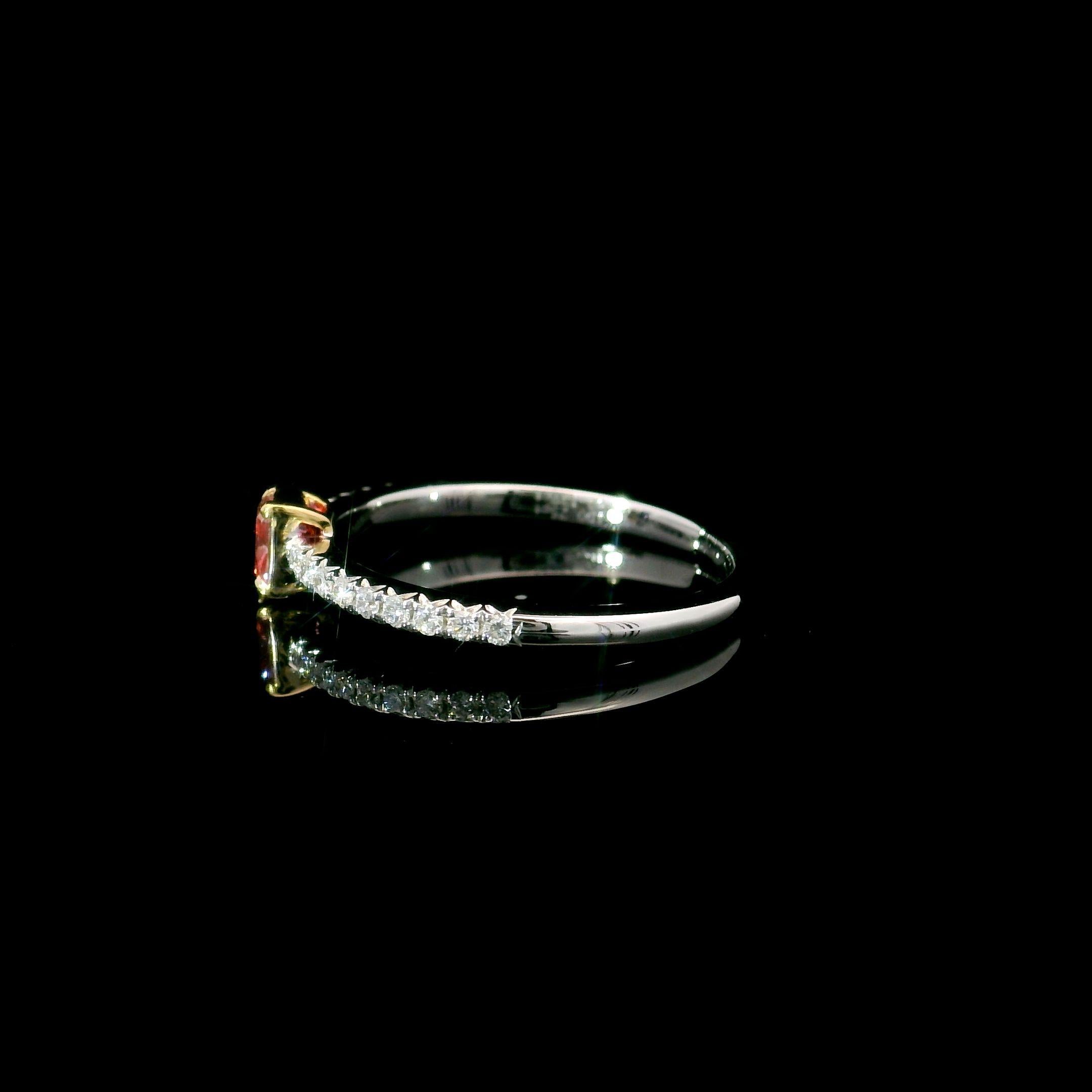 Bague avec diamant rose fantaisie de 0.25 carat de pureté VS certifié AGL en vente 2