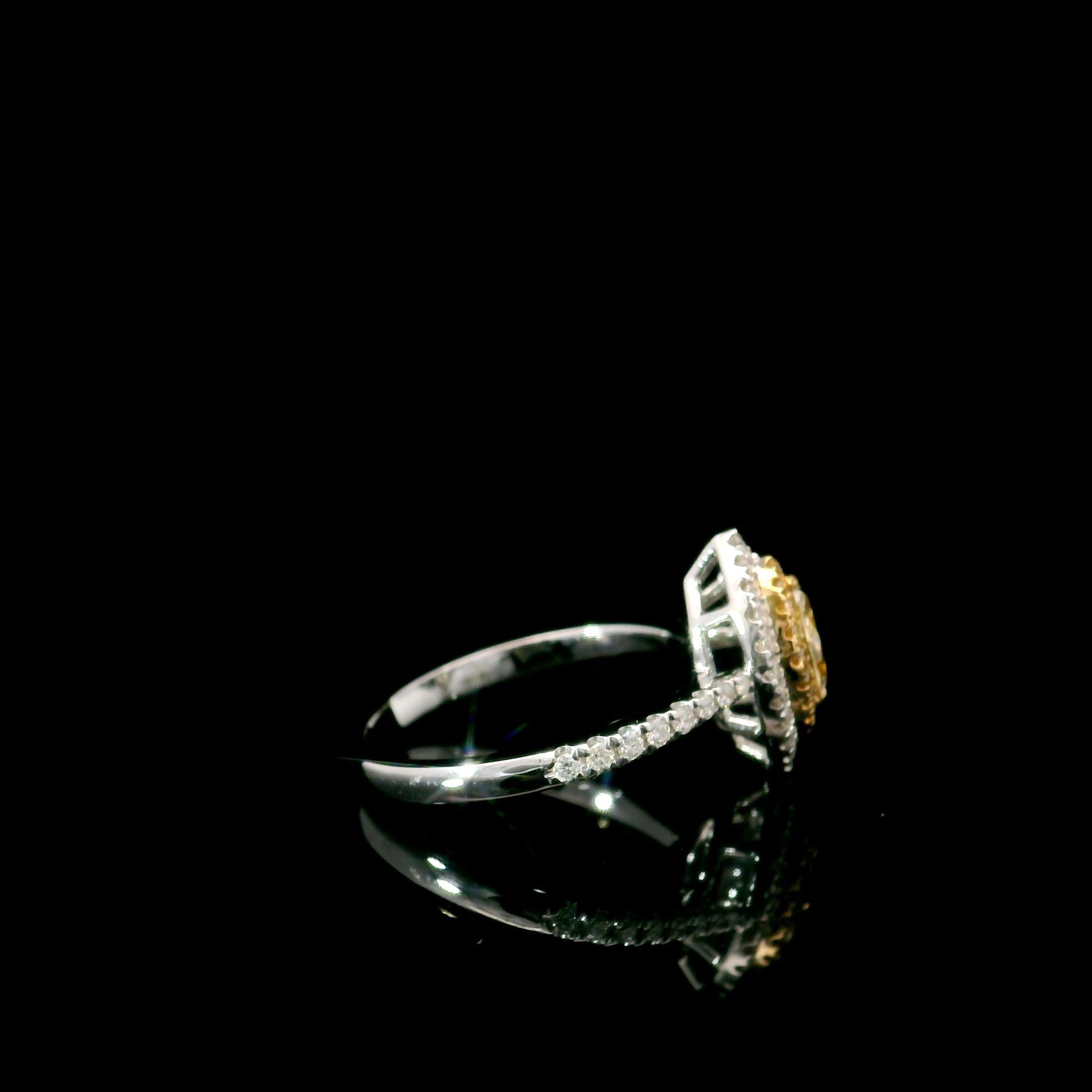AGL Certified 0.251 Carat Fancy Intense Yellow VS Clarity Diamond Ring For Sale 1