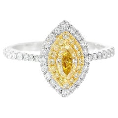 Anello con diamante certificato AGL da 0.251 carati, di colore giallo intenso e purezza VS