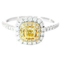 AGL zertifizierter 0.269 Karat Fancy Yellow SI Clarity Diamantring