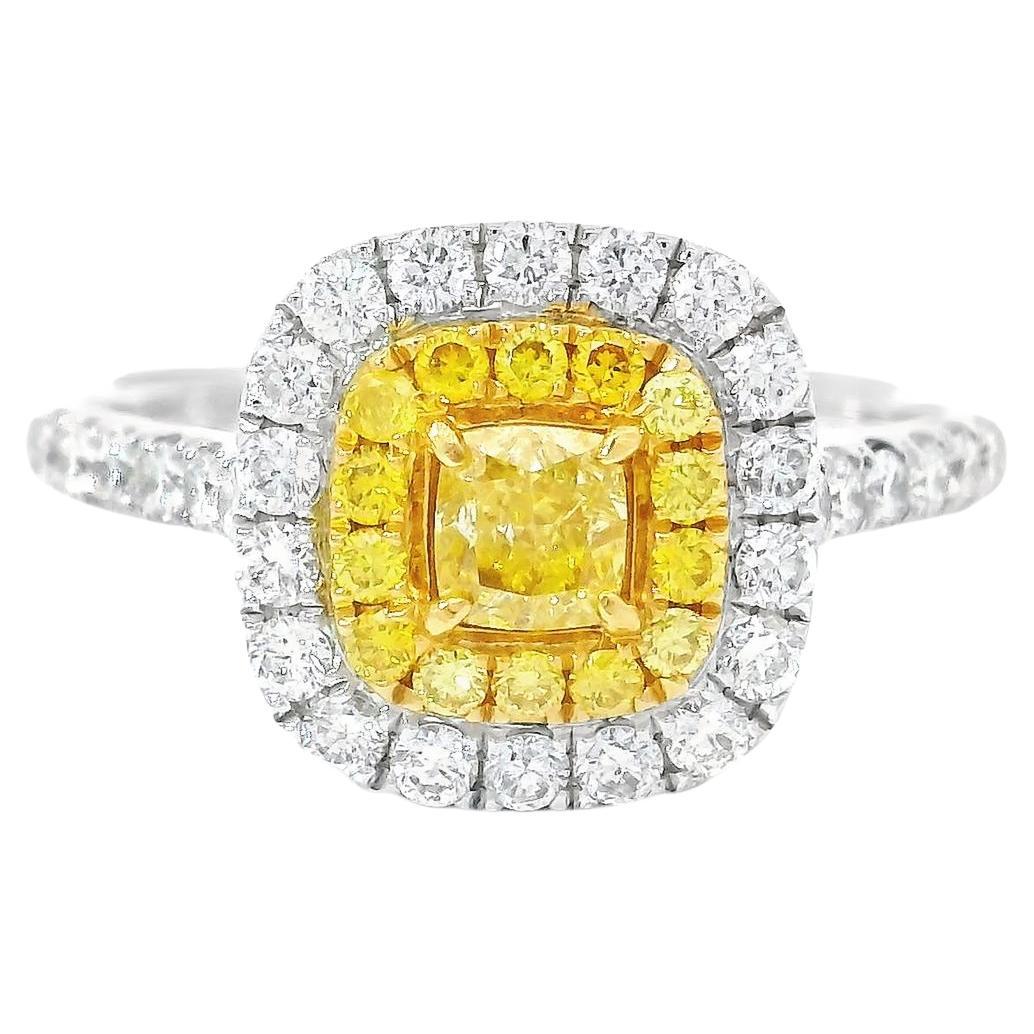 AGL Certified 0.27 Carat Fancy Yellow SI Clarity Diamond Ring
