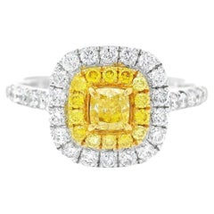 AGL Certified 0.27 Carat Fancy Yellow SI Clarity Diamond Ring