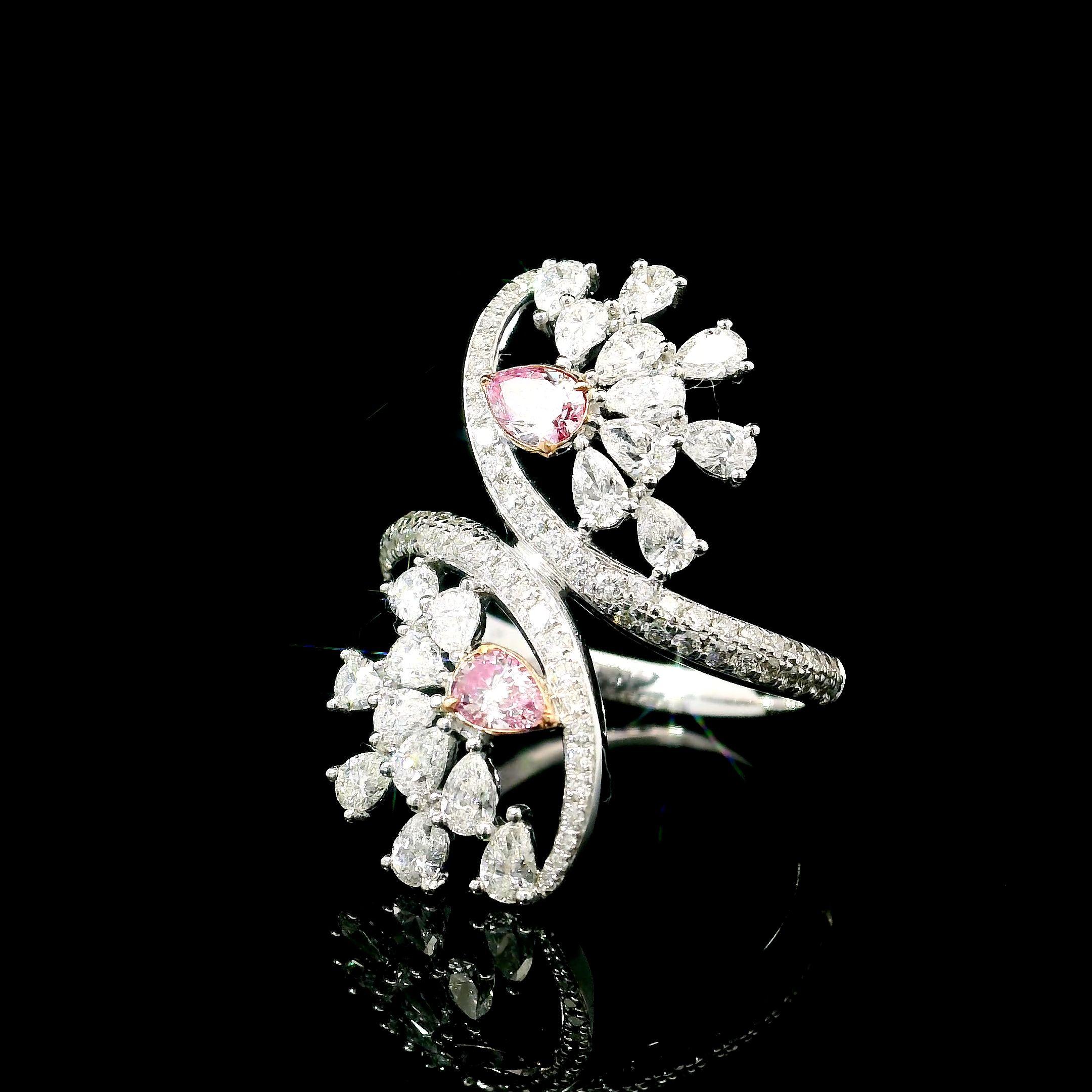 AGL Certified 0.29 Carat Fancy Pink VS Clarity Diamond Ring In New Condition For Sale In บางรัก, TH