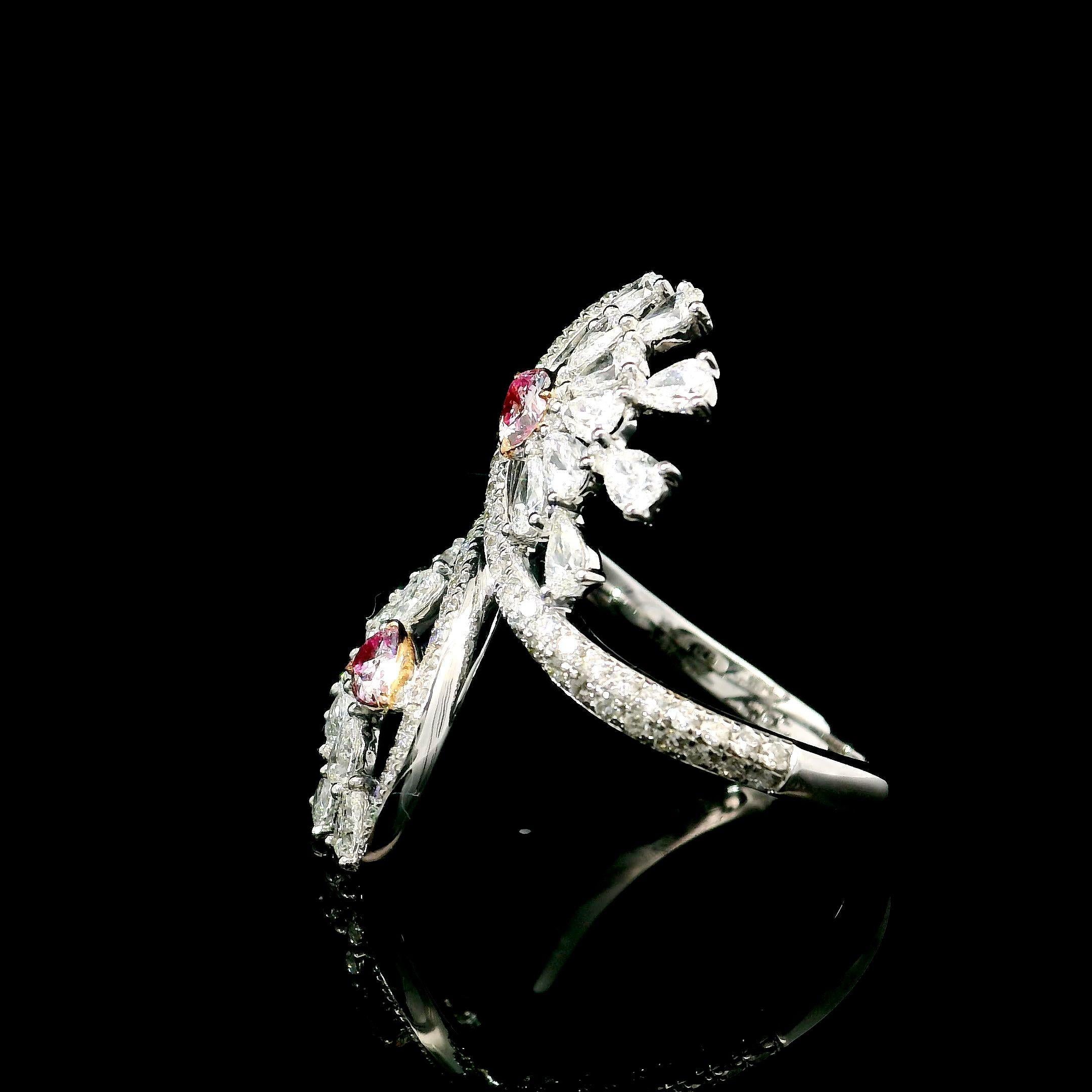 AGL Certified 0.29 Carat Fancy Pink VS Clarity Diamond Ring For Sale 2