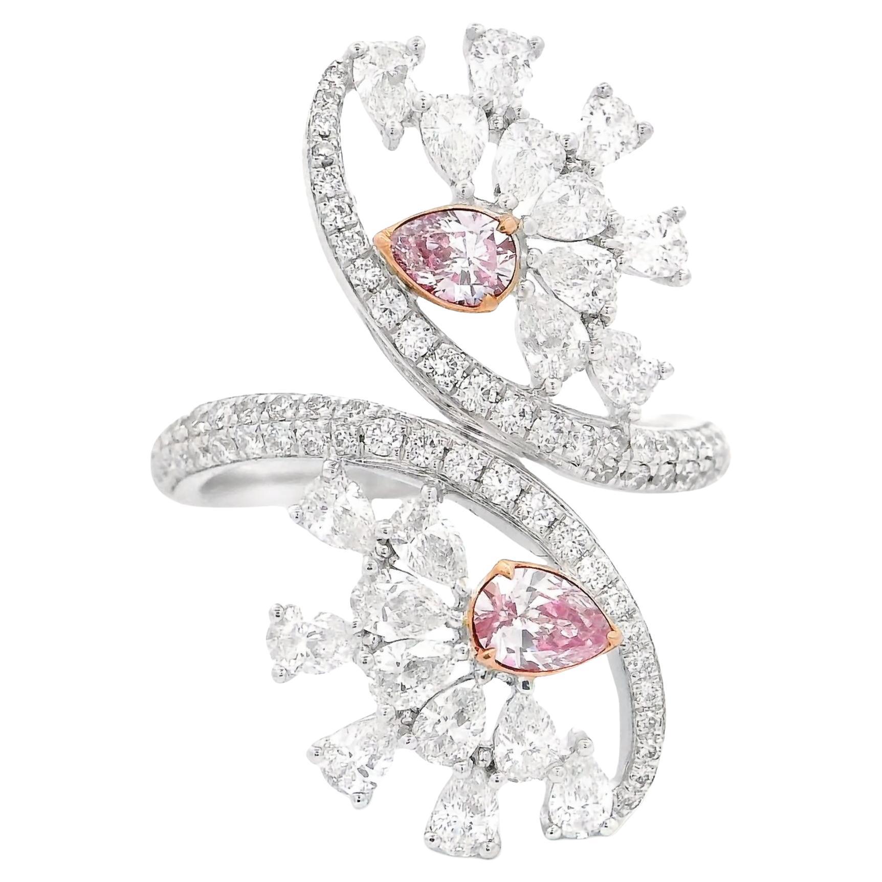 AGL Certified 0.29 Carat Fancy Pink VS Clarity Diamond Ring