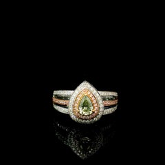 AGL Certified 0.30 Carat Fancy Green VS Clarity Diamond Ring