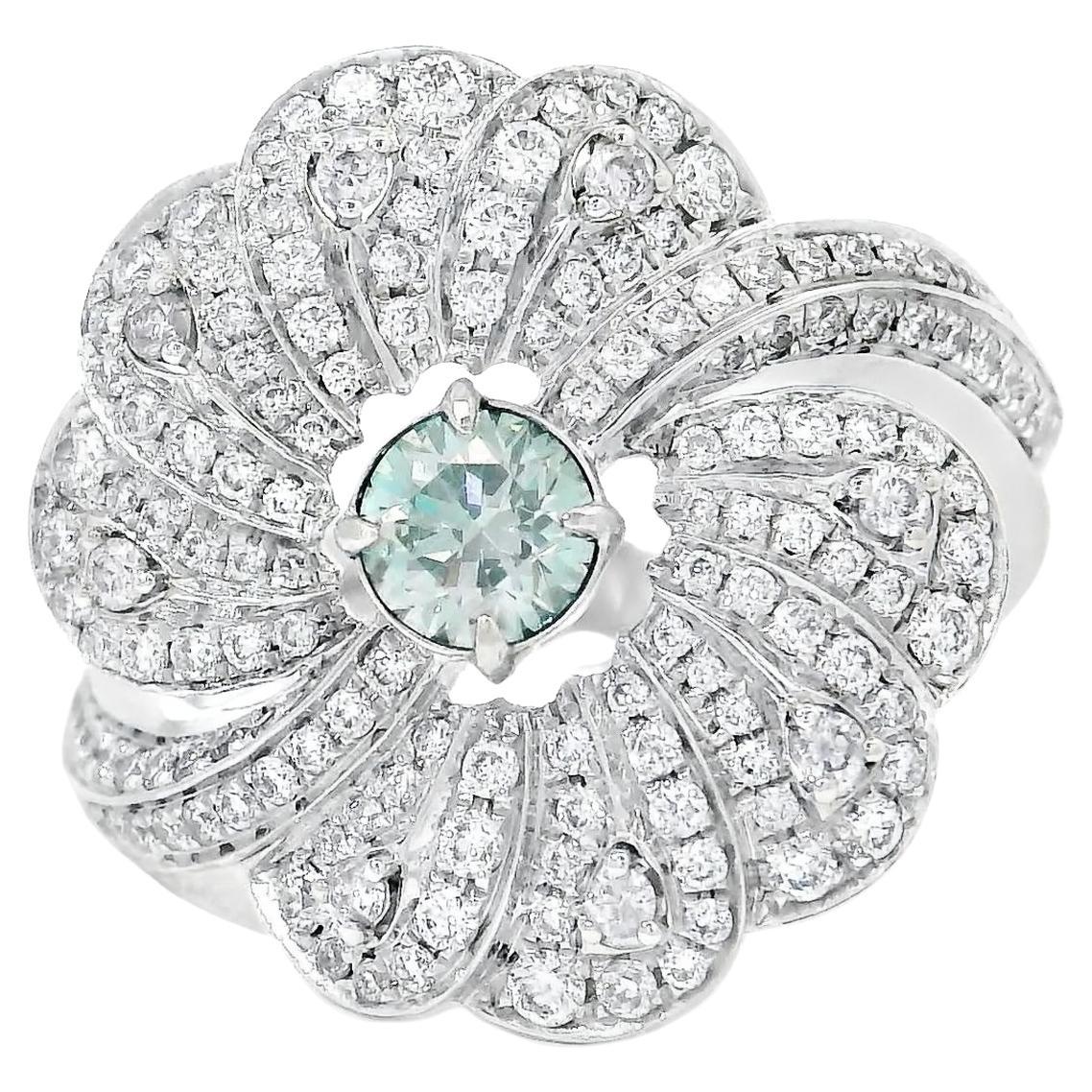 AGL Certified 0.30 Carat Fancy Green VS Clarity Diamond Ring