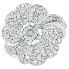 Anello con diamante certificato AGL da 0.30 carati, di colore verde e di chiarezza VS